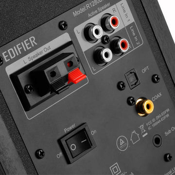 Edifier R1280DBs negro conexiones